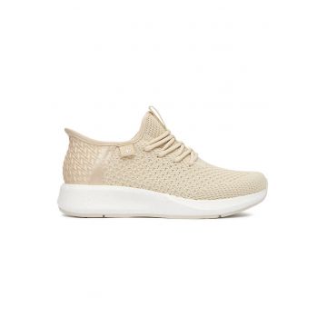 Pantofi sport dama  material textil - sistem inchidere siret - Bej