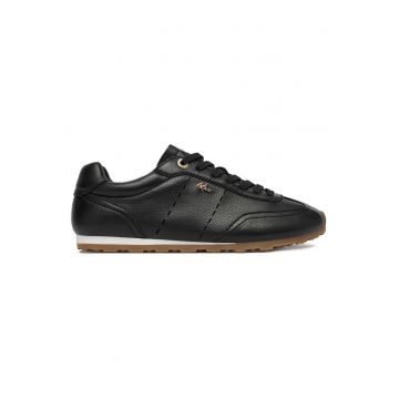 Pantofi sport dama  negru - material textil - sistem de inchidere siret - varf rotund