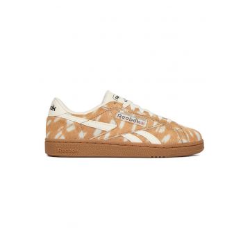 Pantofi sport dama -  piele naturala - animal print - maro/bej