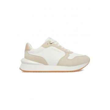 Pantofi sport dama -  siret - alb/bej - textil/sintetic