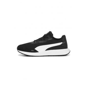 Pantofi sport de piele ecologica si plasa - Runtamed - Alb/Negru