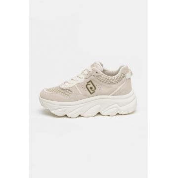 Pantofi sport de piele intoarsa Steffy - Maro taupe deschis