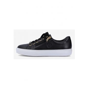 Pantofi sport dun piele cu fermoar lateral -