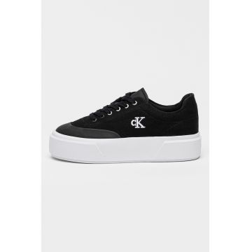 Pantofi sport flatform din material textil - Black Onyx