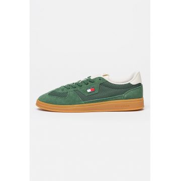 Pantofi sport Greenwich de piele intoarsa cu garnituri textile - Verde irlandez
