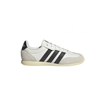 Pantofi sport low-cut din piele Barred - Alb/Negru/Crem
