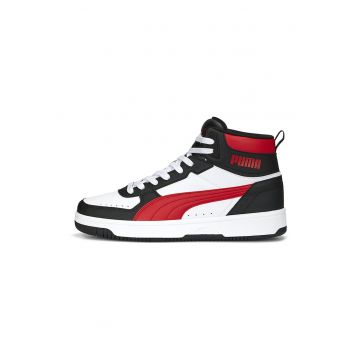 Pantofi sport mid-high de piele ecologica Rebound Joy - Rosu/Negru/Alb murdar