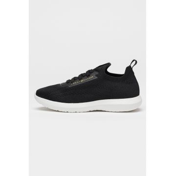 Pantofi sport slip-on cu aspect tricotat - Negru stins