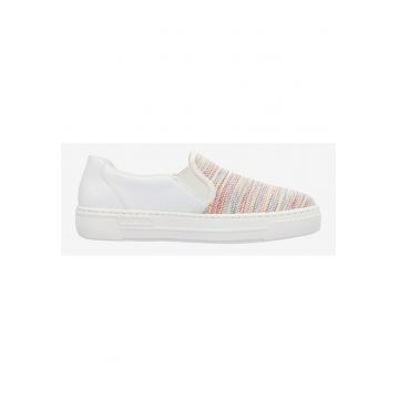Pantofi sport slip-on din piele ecologica cu detaliu textil