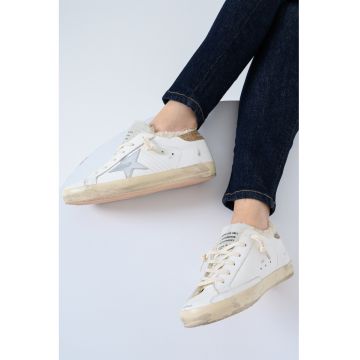 Pantofi sport Super-Star Classic de piele - Alb/Maro deschis