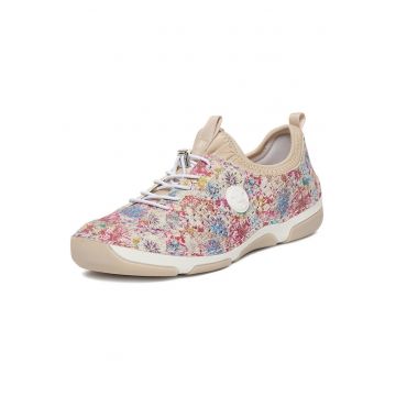 Tenisi dama  multicolor - piele ecologica - interior din piele naturala - varf rotund