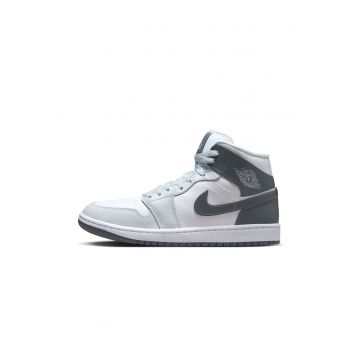 Pantofi sport  Air Jordan 1 Mid - piele alb - Alb