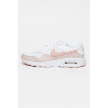 Pantofi sport Air Max SC cu insertii din piele - Alb/Roz pastel
