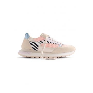Pantofi sport cu animal print Emali - Coral/Bej deschis