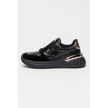 Pantofi sport cu garnituri de piele intoarsa Gem 07 - Negru