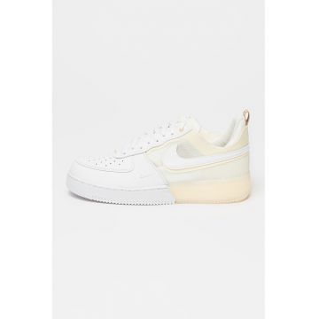 Pantofi sport cu garnituri din piele Air Force 1 React 1.5 - Alb optic/Crem