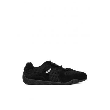 Pantofi sport dama -  negru - piele nabuc - sistem de inchidere cu siret - pentru toate suprafetele