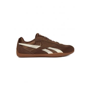 Pantofi sport dama  ULTRA - maro-alb - material textil si piele intoarsa - design sportiv