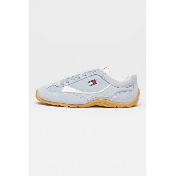 Pantofi sport din piele intoarsa cu garnituri din material textil