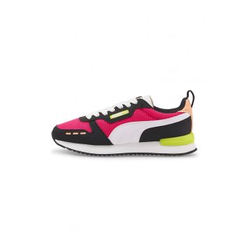 Pantofi sport low-top unisex cu model colorblock R78 - Alb/Negru/Fucsia