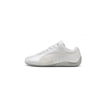Pantofi sport Speedcat Anodized din satin - Alb/Alb murdar