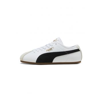 Pantofi sport Tackle de piele cu detalii de piele ecologica - Negru stins/Maro taupe deschis/Alb optic