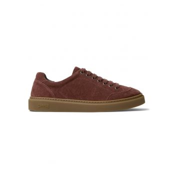 Pantofi sport Twentyfive din piele intoarsa cu brant moale - Visiniu