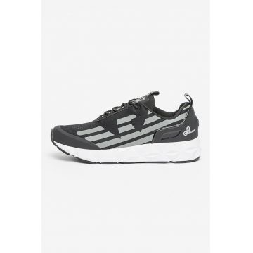 Pantofi sport unisex cu model logo - Negru/Gri inchis