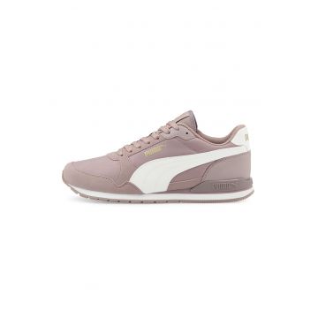 Pantofi sport unisex de piele ecologica si material textil ST Runner v3 - Alb/Roz prafuit