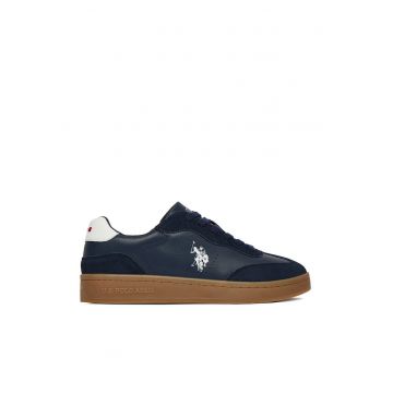 Tenisi barbati -  bleumarin - piele naturala - interior textil