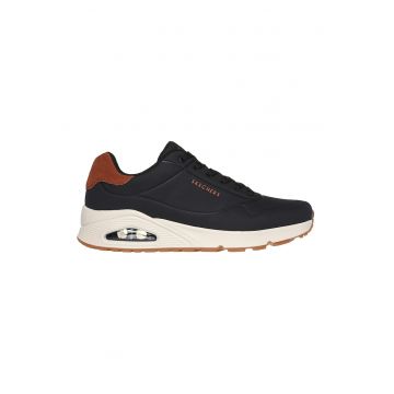 Pantofi sport cu insertii de piele intoarsa Uno-Suited On Air - Alb/Negru
