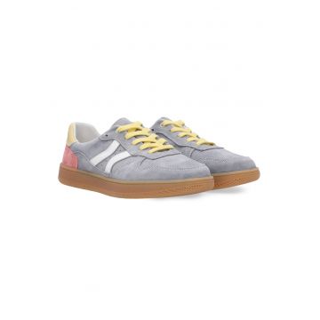 Pantofi sport cu sireturi de piele intoarsa
