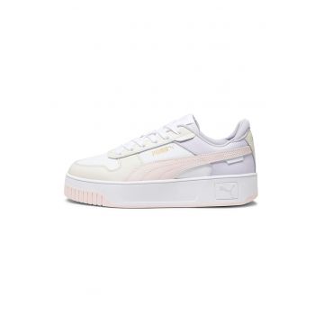 Pantofi sport de piele si piele ecologica Carina Street - Alb/Roz