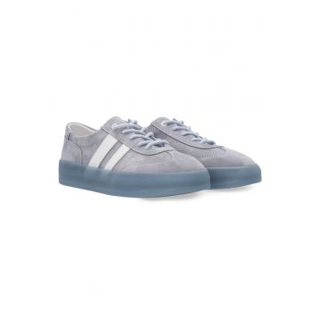 Pantofi sport din piele intoarsa cu garnituri din piele