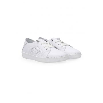 Pantofi sport din piele naturala cu perforatii laterale