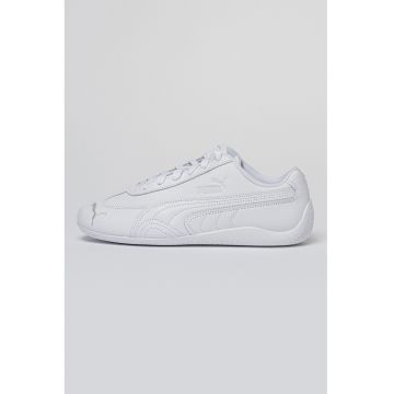 Pantofi sport din piele Speedcat Full cu imprimeu logo - Alb optic