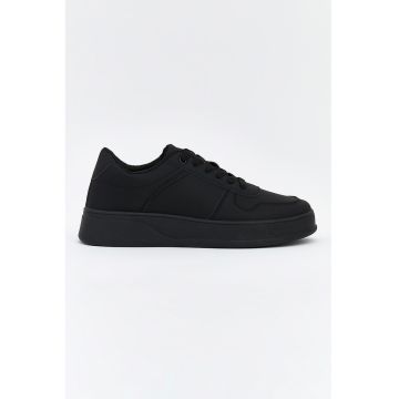 Pantofi sport low cut cu model uni - Negru