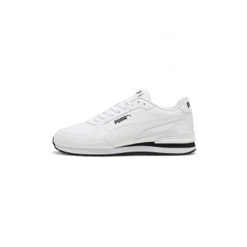 Pantofi sport ST Runner v4 de piele si piele ecologica - Negru/Alb optic