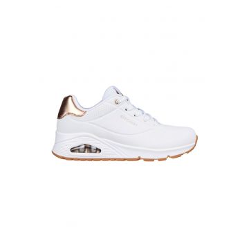 Pantofi sport wedge Uno - Golden Air - Alb/Auriu rose
