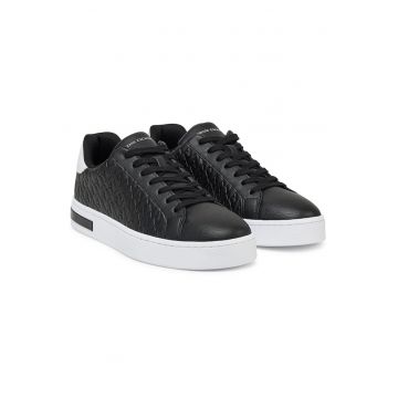 Tenisi barbati -  piele ecologica - negru - stil modern - confortabil