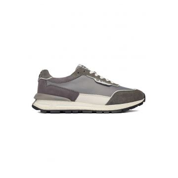 Tenisi barbati - Raw - piele gri - textil - Gri