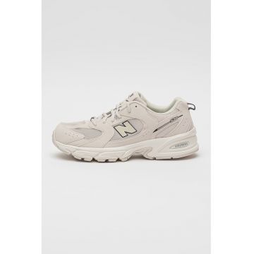 Pantofi sport 530 cu garnituri din plasa si model unisex - Alb fildes