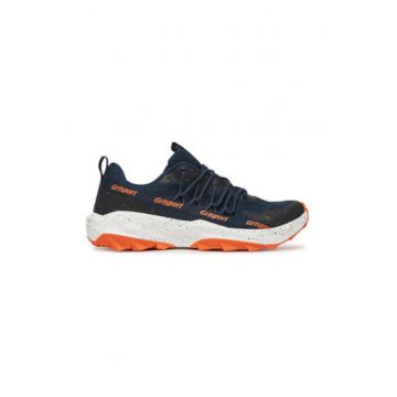 Pantofi sport barbatesti -  304996047 - material textil - bleumarin/portocaliu