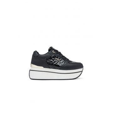 Pantofi sport dama -  adidasi femei - piele ecologica - negru -