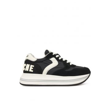Pantofi sport dama  model 1A42 - negru/alb murdar - piele naturala
