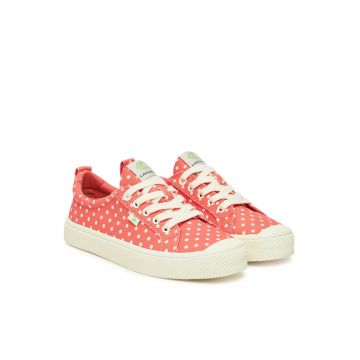 Pantofi sport dama -  Watermelon/White Polka Dots - tesatura