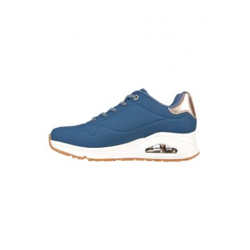 Pantofi sport de piele ecologica Uno Shimmer Away - Albastru inchis