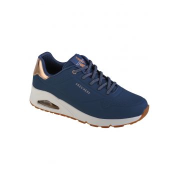 Pantofi sport de piele ecologica Uno Shimmer Away - Bleumarin
