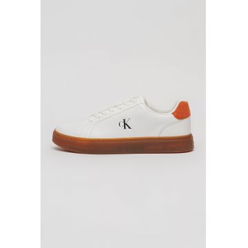 Pantofi sport din piele cu insertii din piele intoarsa - Negru/Alb murdar