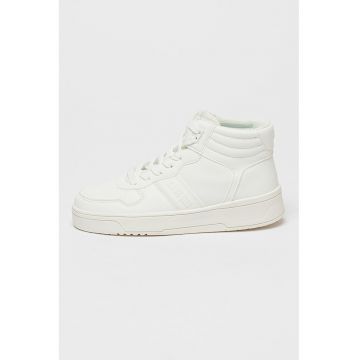 Pantofi sport mid-high din piele ecologica - Alb